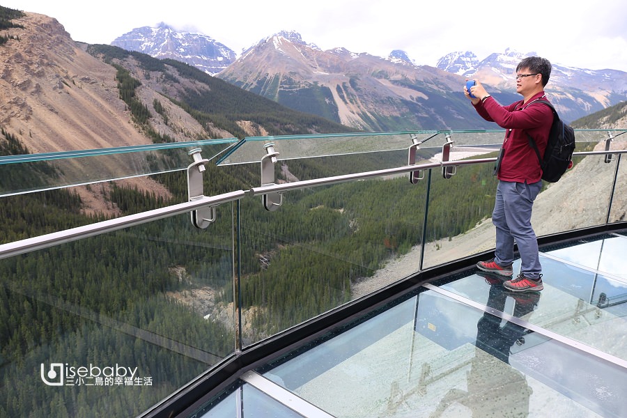 加拿大｜冰川天空步道．踏上冰原山谷間的玻璃拋物線