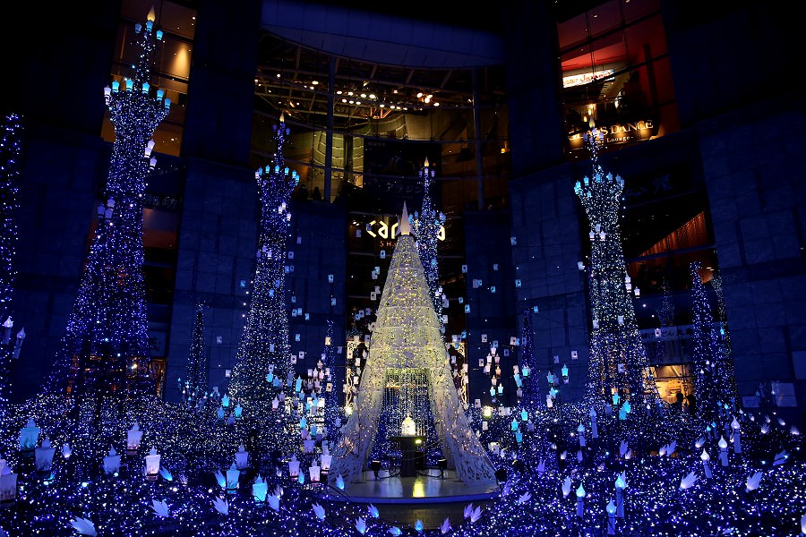 東京聖誕點燈推薦景點。汐留Caretta Illumination 2018迪士尼MovieNEX