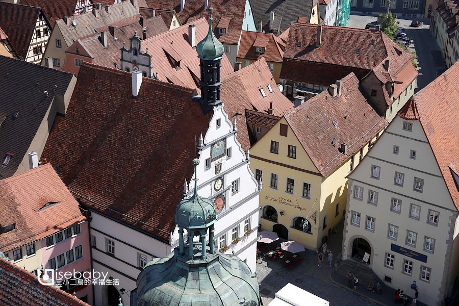 德國羅騰堡推薦景點。市政廳登塔遠眺童話小鎮